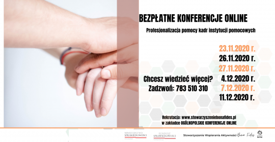 Konferencja online „Profesjonalizacja pomocy kadr instytucji pomocowych jako narzędzie przeciwdziałania przestępczości”